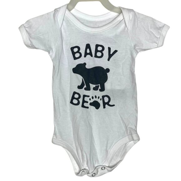 Moose & Bear Co Baby 6M One Piece Baby Bear White Graphic Outdoors Cotton - Picture 1 of 6